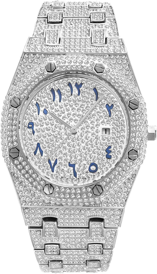 Iced Diamond Charm Watch
