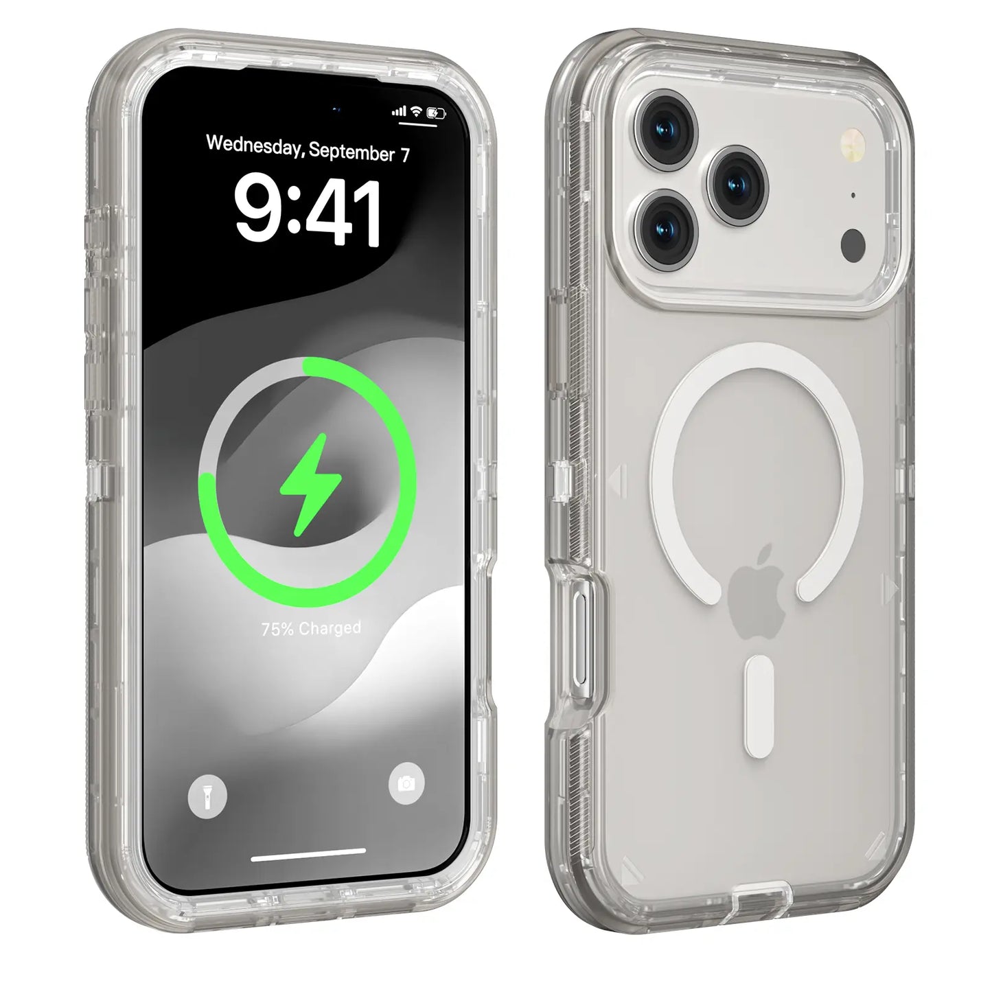 Magsafe Defender Case for Iphone, Multi-Layer Case Hybrid Heavy Duty Shockproof Case, Magnetic Transparent Clear Cover Protective Smartphone Case for 17 Pro Max/17/16/15/14/13 for Apple Iphone 17 Air