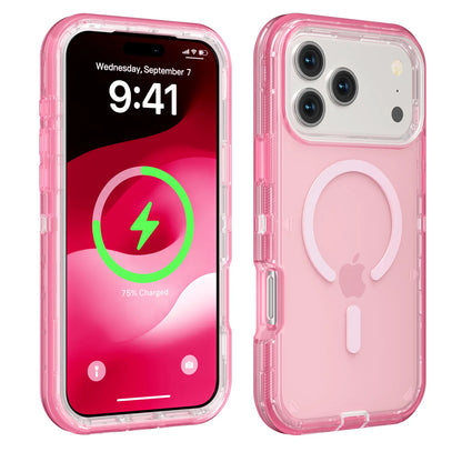Magsafe Defender Case for Iphone, Multi-Layer Case Hybrid Heavy Duty Shockproof Case, Magnetic Transparent Clear Cover Protective Smartphone Case for 17 Pro Max/17/16/15/14/13 for Apple Iphone 17 Air